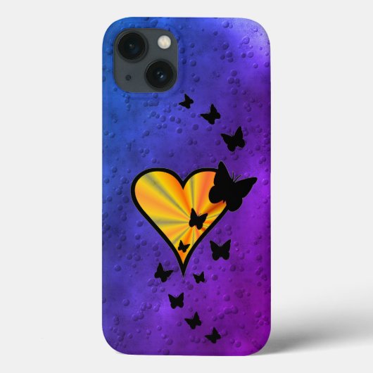 虹のハートと蝶 Case-Mate iPhoneケース (裏面)