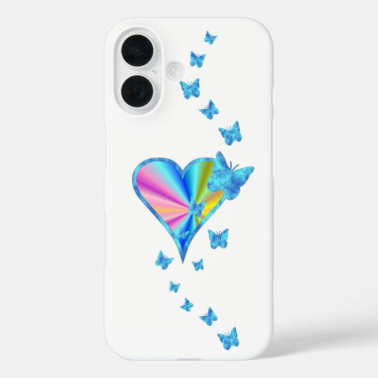 虹のハートと蝶 Case-Mate iPhoneケース (裏面)
