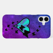 虹のハートと蝶 iPhoneケース (裏面横)