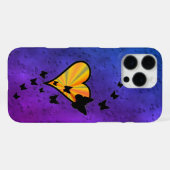 虹のハートと蝶 iPhoneケース (裏面横)