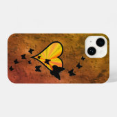 虹のハートと蝶 iPhoneケース (裏面横)