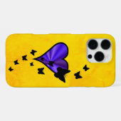 虹のハートと蝶 iPhoneケース (裏面横)