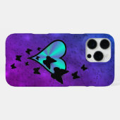 虹のハートと蝶 iPhoneケース (裏面横)