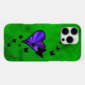 虹のハートと蝶 iPhoneケース (裏面横)