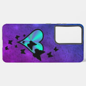 虹のハートと蝶 SAMSUNG GALAXYケース (裏面横)