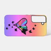虹のハートと蝶 SAMSUNG GALAXYケース (裏面横)
