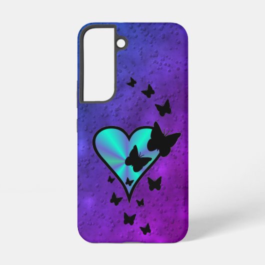 虹のハートと蝶 SAMSUNG GALAXYケース (裏面)