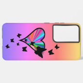 虹のハートと蝶 SAMSUNG GALAXYケース (左側面)