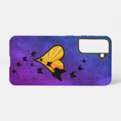 虹のハートと蝶 SAMSUNG GALAXYケース (裏面横)