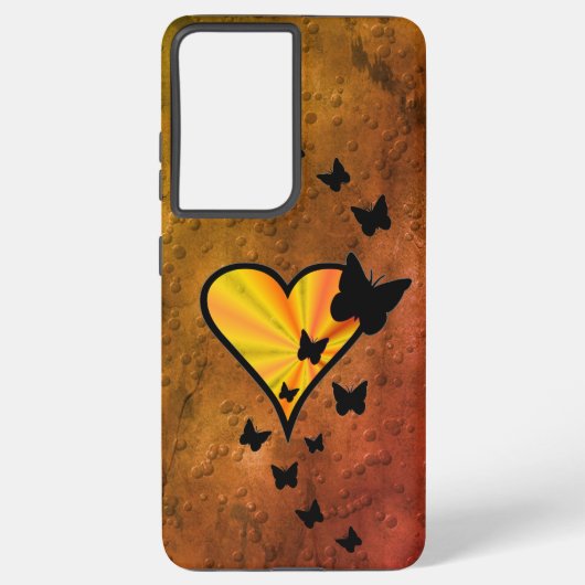 虹のハートと蝶 SAMSUNG GALAXYケース (裏面)