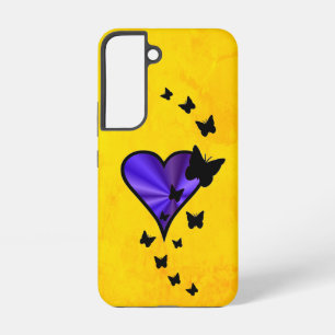 虹のハートと蝶 SAMSUNG GALAXY S22ケース