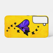 虹のハートと蝶 SAMSUNG GALAXYケース (裏面横)