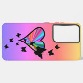 虹のハートと蝶 SAMSUNG GALAXYケース (裏面横)