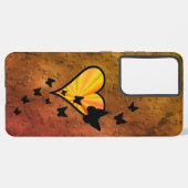 虹のハートと蝶 SAMSUNG GALAXYケース (左側面)