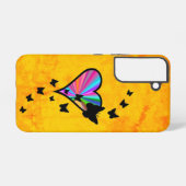 虹のハートと蝶 SAMSUNG GALAXYケース (裏面横)