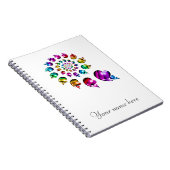 虹のハートのゲイプライドLGBTのノート(白い) ノートブック (右側)