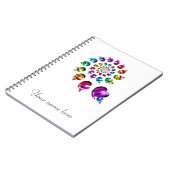 虹のハートのゲイプライドLGBTのノート(白い) ノートブック (左側)