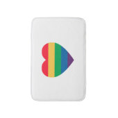 虹のハートのプライドのバス・マット バスマット (正面縦)