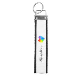 虹のハートの手首Keychain リストバンドキーホルダー