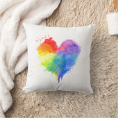 虹のハートの枕 クッション (ブランケット)
