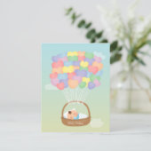 虹のハートの気球の男の子のベビーシャワー招待状 招待状 (スタンド正面)