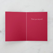 虹のハートの水彩画のかわいいパンダ サンキューカード (内部)