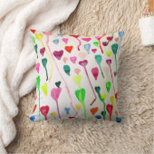 虹のハートの水彩画の芸術の枕 クッション (ブランケット)