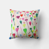 虹のハートの水彩画の芸術の枕 クッション (裏面)