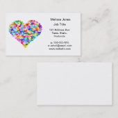 虹のハートの紙吹雪 名刺 (正面/裏面)