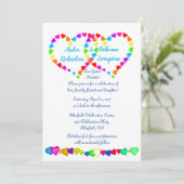 虹のハートの結婚式招待状 招待状 (スタンド正面)