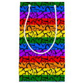 虹のハートパターン スモールペーパーバッグ (正面)