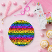 虹のハートパターン ペーパープレート (パーティー)