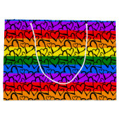 虹のハートパターン ラージペーパーバッグ (裏面)