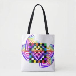 虹のハート愛夏のカラフルのトート トートバッグ