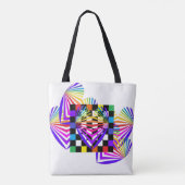 虹のハート愛夏のカラフルのトート トートバッグ (裏面)