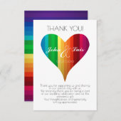 虹のハート ウェディング サンクス サンキューカード (正面/裏面)