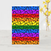 虹のハート カード (黄色い花)