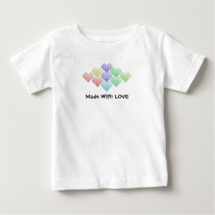 虹のハート、ベビーのTシャツ ベビーTシャツ