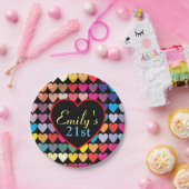 虹のハート ペーパープレート (パーティー)