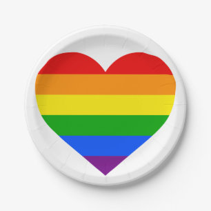 虹のハート" ペーパープレート