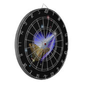 虹のハート（星と蝶が黒） ダーツボード (正面左)