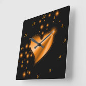 虹のハート(星) スクエア壁時計 (傾斜)