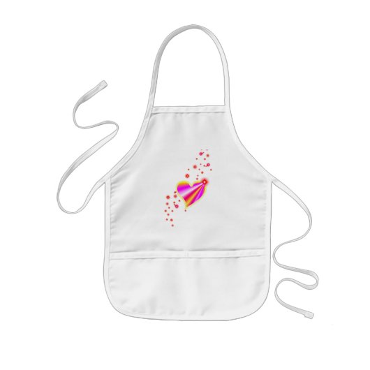 虹のハート(星) 子供用エプロン (正面)