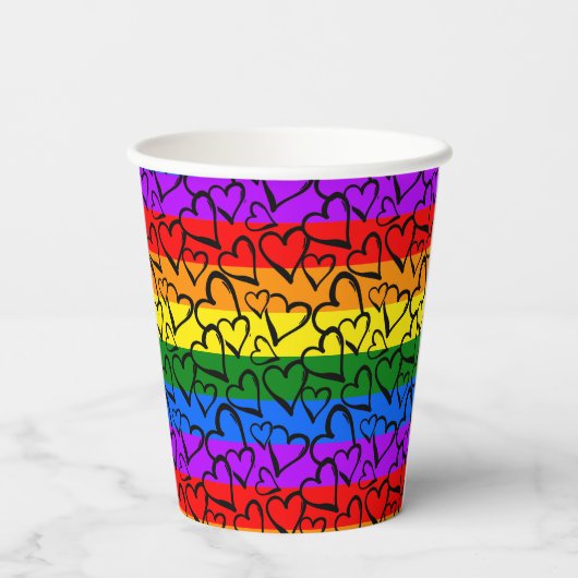虹のハート 紙コップ (裏面)