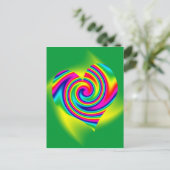 虹のハート:黄緑 ポストカード (スタンド正面)