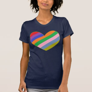 虹のハート Tシャツ