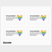 虹のハートFEMMEFORBILステッカー 長方形シール (シート)