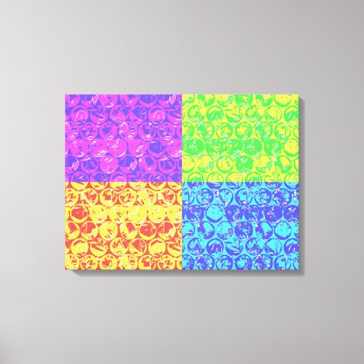 虹のバブルラップアーポップ・アートのト キャンバスプリント (正面)