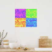 虹のバブルラップアーポップ・アートのト ポスター (キッチン)