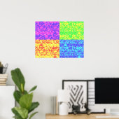 虹のバブルラップアーポップ・アートのト ポスター (ホームオフィス)